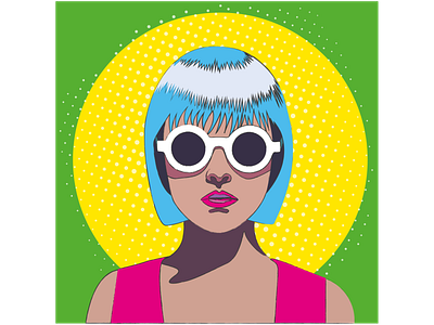 Portrait of a girl in the style of pop art