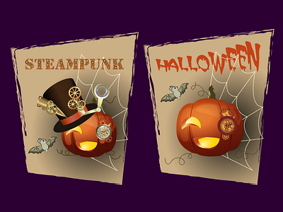 Halloween in steampunk style graphic design steampunk vector graphics