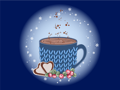 Cup of hot chocolate design graphic design illustration vector vector watercolor рисунок
