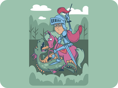 San Jorge y el Dragon cartoon color colors dragon illustration illustrator san jorge wacom