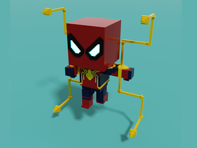a Voxel Spidey avengers comics magicavoxel marvel nft no way home opensea spiderman spidey spoiler voxel voxel art