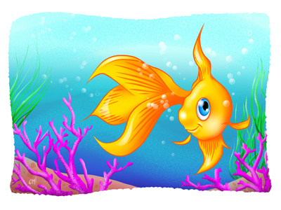Goldfish color digital fish goldfish illustration photoshop wacom