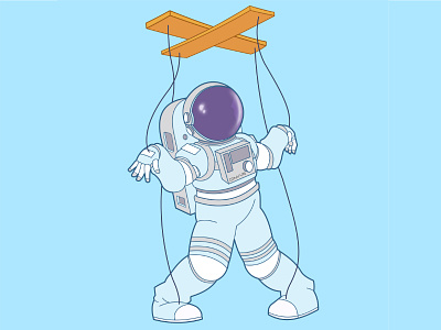 Astroneta affinity astronaut astronauta colors illustration luna marioneta moon puppet vectors