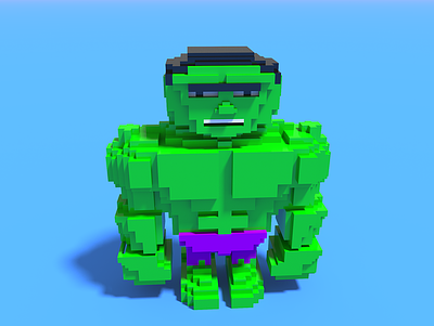 We have a hulk avengers digital hulk magicavoxel marvel marvelcomics pixel pixelart voxel voxel art voxelart wacom