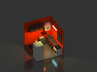 Orange Kitchen Voxel