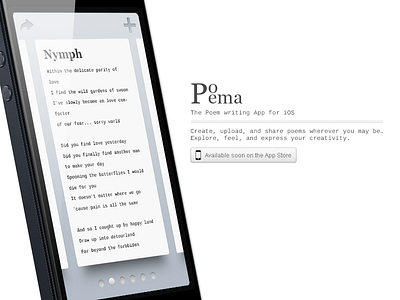 Poema iOS App app clean cloud ios minimal minimalist poem type ui white writing