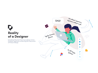 Reality of a Designer Illustration adobe xd branding class course design illustration logo minimal online course product design vector