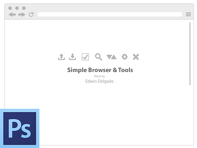 Free Simple Browser with Icons browser chrome download flat free freebie icons psd resource ui kit window wireframe