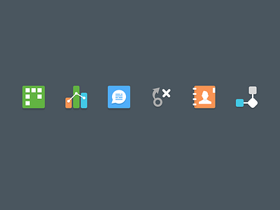 Icons for CRM clean color crm design flat icons minimal set