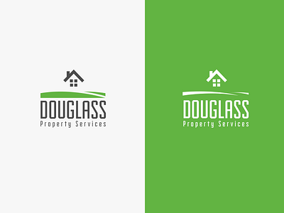 Douglass Property Services Logo flat house icon landscape logo minimal service