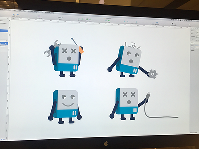 Roboop - Our Oops Robot character error flat illustration mascot message oops robot simple vector