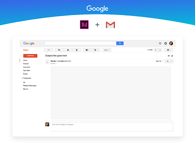 Gmail UI Kit Freebie - AdobeXD