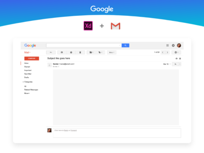 Gmail UI Kit Freebie - AdobeXD