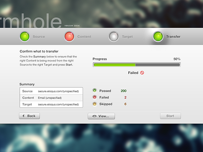 Wormhole app application lights progress steps ui web wormhole