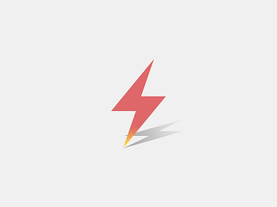 Thunder icon illustration minimal shadow