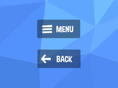 Menu and back button arrow back blue button hamburger icon transparency