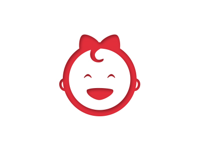 Little girl icon child icon kids red smile