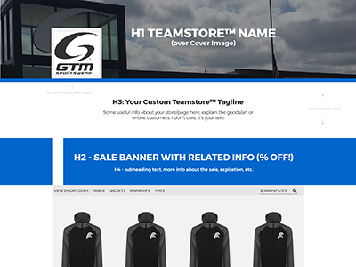 Teamstore Storefront gtm teamstore ui web design