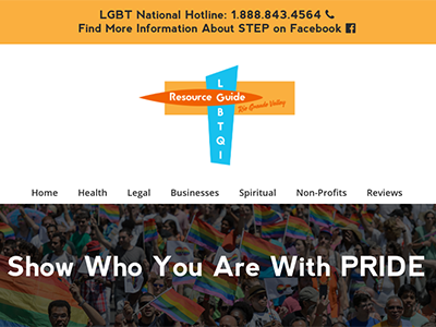 LGBTQI Resource Guide RGV Homepage design ui web