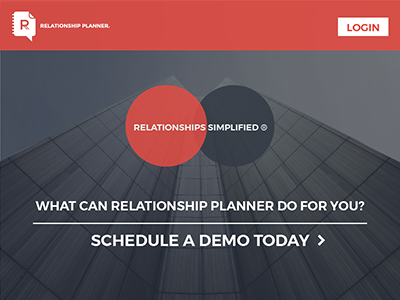 Relationship Planner CRM Landing Page animation landing page ui web design