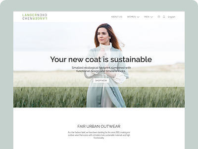 Langerchen sustainable outerwear redesign branding design e commerce marketing purchase ui ux