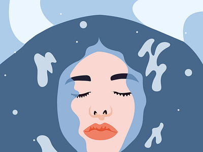 Girl in water girl girl illustration girl in water illustration vector