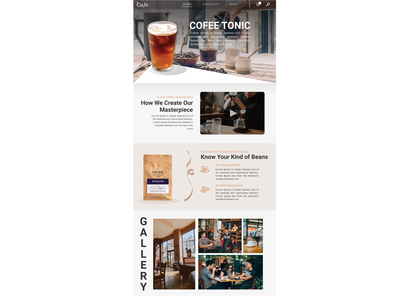 cafe website sample