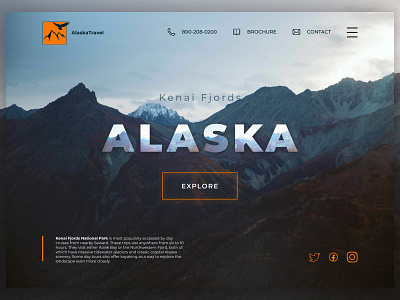 Alaska (Hero section) alaska banner design desktop hero section landing site ui webdesign