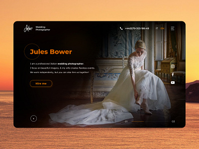 Wedding photography Landing Page design desktop landing site wedding