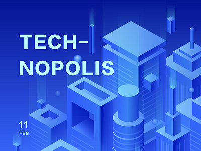 Technopolis 2.5d ai 主视觉 光束 城市 科技