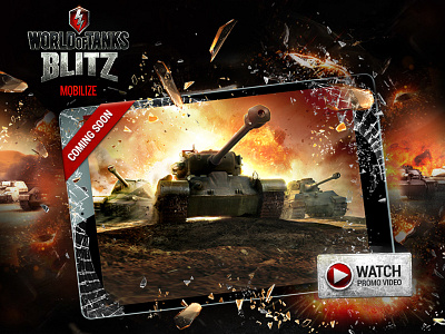 Landing Page for Mobile version of World of Tanks online game promo promopage ui web