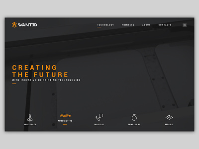 landing page for first 3D printers provider in Lithuania 3d header icons landing logo page printing