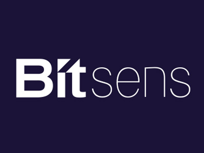 Logo for IT company BITSENS brand identity logo logotip typography