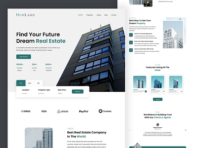 Real Estate Website graphic design ui website