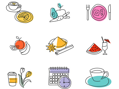 Coffee shop web icon set design icon illustration vector