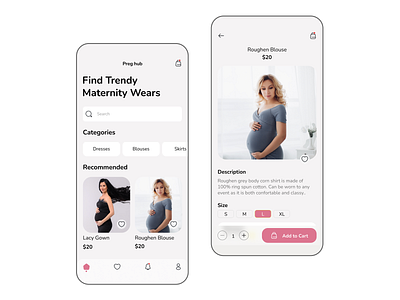 Preg.hub - Mobile App Design app app design design figma interface design pregnancy app uiux design wellness