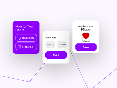Heart Rate Monitor UI Design app design figma health interface design product design uiux design ux