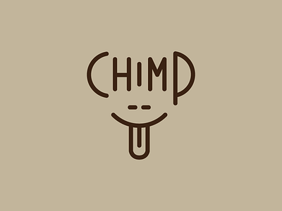 Chimp animal chimp lines monkey mono tongue type typography
