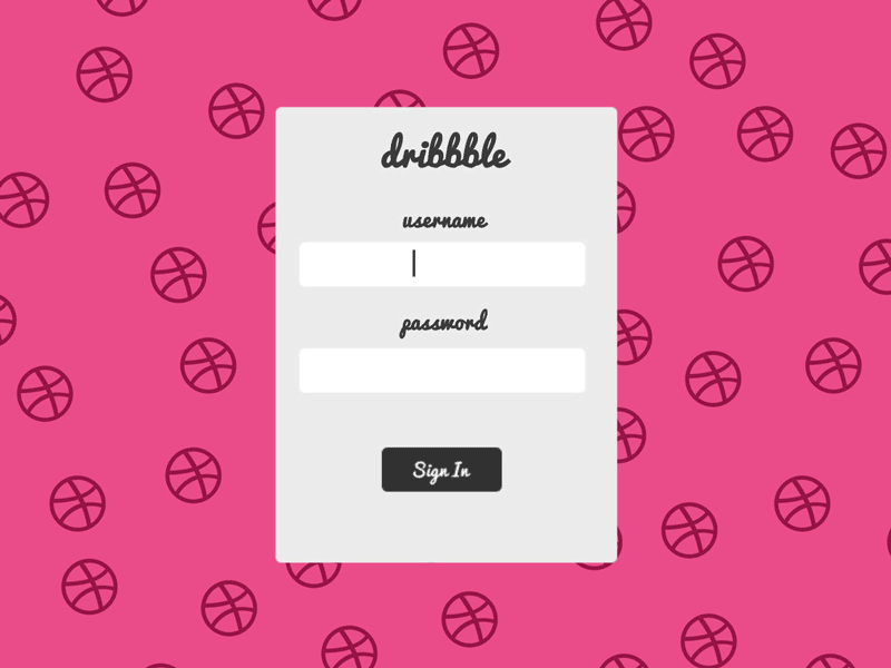 Dribbble Login Concept after effects animation concept dribbble gif login