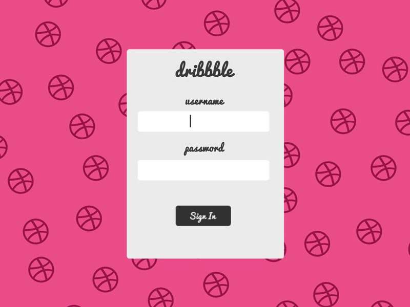 Dribbble Login Concept