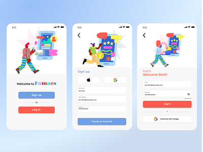 DailyUI 001 :: Sign up app design illustration ui ux