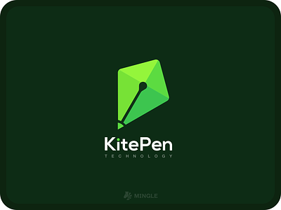 Kite pen LOGO app branding design icon logo typography ui