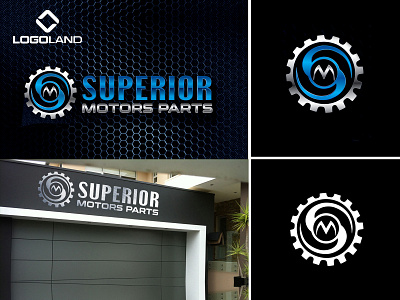 Superior Motors Parts LOGO By LOGOLAND automotive branding business logo car graphic design logo minimal repair