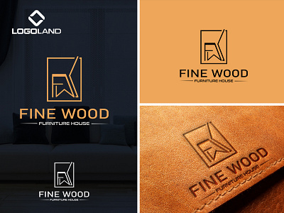 FINE WOOD LOGO By LOGOLAND branding design emblem fine wood logo graphic design logo minimal professional logo vector wood