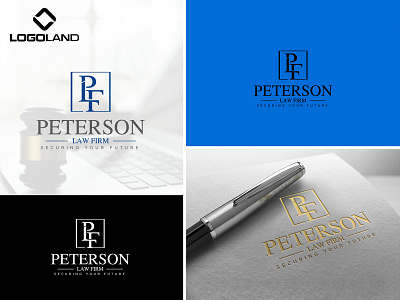 PETERSON LAW FIRM LOGO Designed By LOGOLAND branding design graphic design icon illustration law firm logo minimal vector