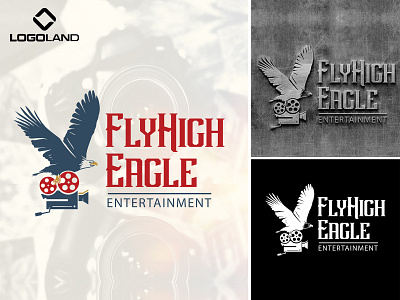 FLYHIGH EAGLE ENTERTAINMENT LOGO branding camera design graphic design illustration logo minimal photography studio vector