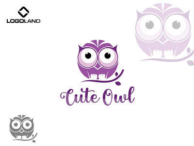 CuteOwl Designed By LOGOLAND bird logo branding cute logo design drawing graphic design illustration logo minimal owl logo pictorial vector