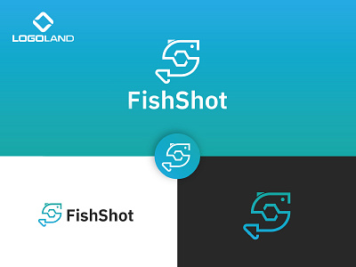 FishShot Logo Designed By LOGOLAND branding camera click logo design graphic design illustration logo minimal modern photography vector
