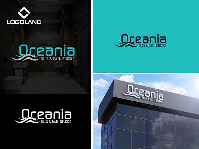 Oceania Tiles and Bath Studio Logo Designed By LOGOLAND bath logo branding graphic design hardware logo interior logo logo marble minimal sanitary logo tiles vector