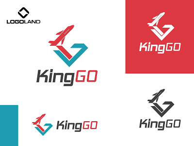 KingGO Travel Logo Designed By LOGOLAND branding flight logo illustration logo minimal minimal logo tours logo travel logo vector